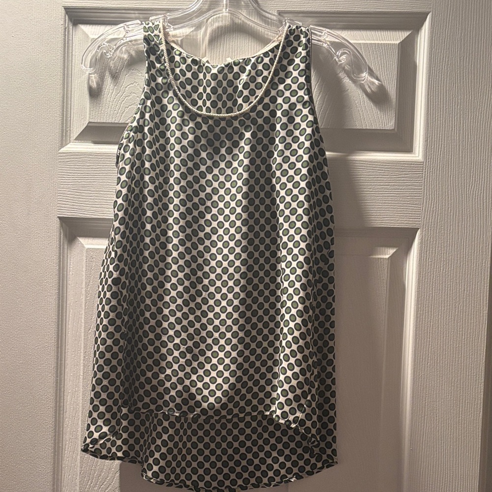 Elegant Sleeveless Polka Dot Blouse